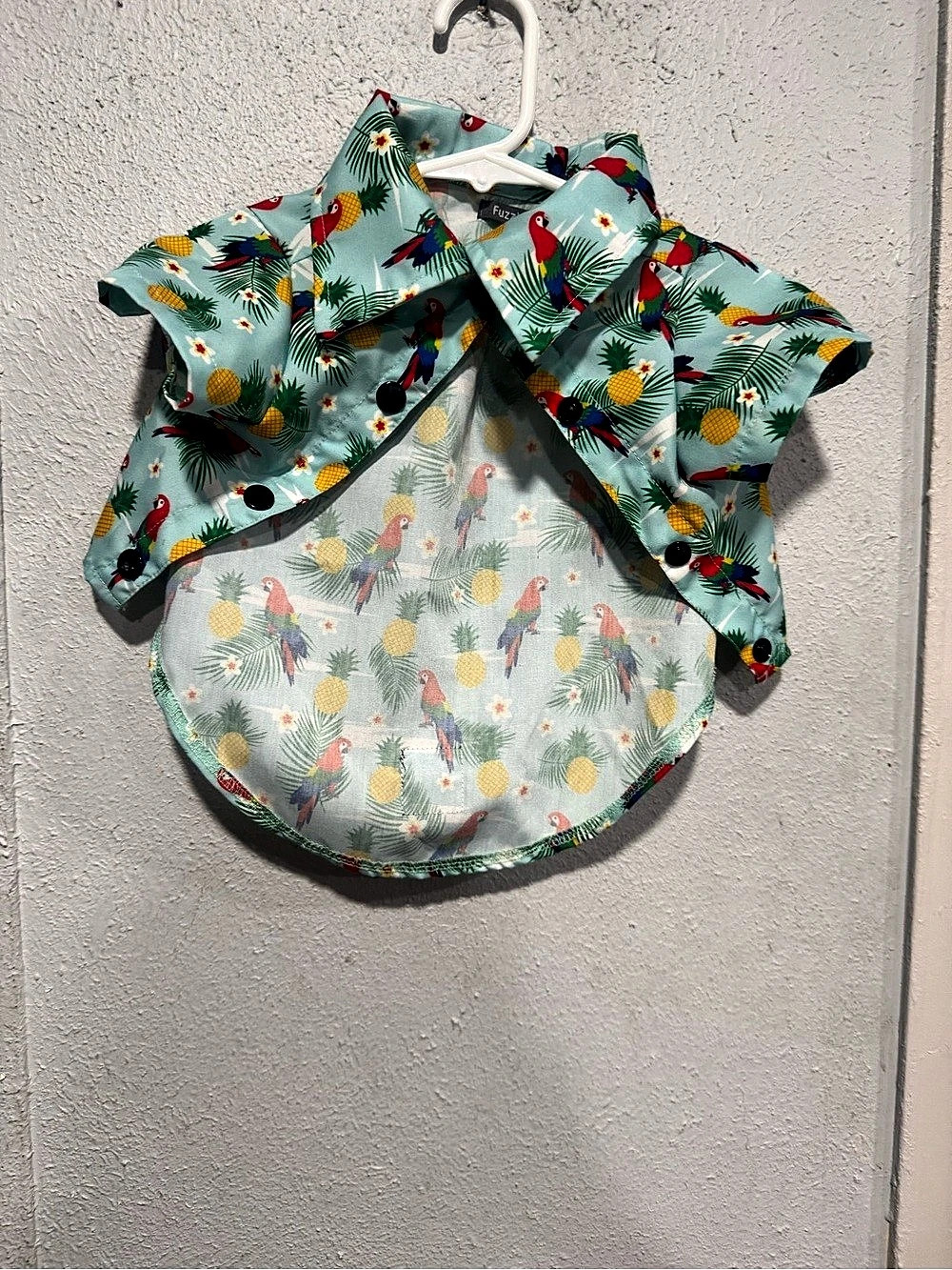 FuzzYard Tropical Hawaiian Dog Shirt Size 3 Parrot Pineapple Print